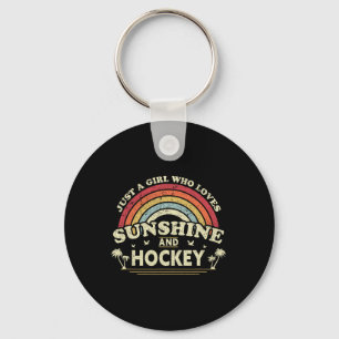 Porte-clés Hockey. Juste Une Fille Qui Aime Le Soleil Et Le H
