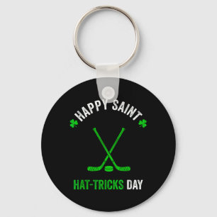 Porte-clés Hockey St Patricks Day Garçons Hommes Shamrock Hoc