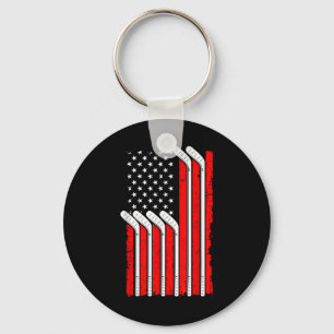 Porte-clés Hockey sur gazon Drapeau Usa 4 Juillet Balayeur Ga