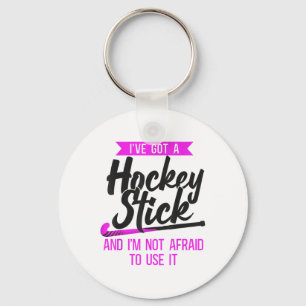 Porte-clés Hockey sur gazon j'ai un bâton de hockey et je ne