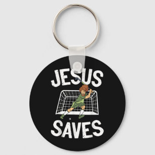 Porte-clés Hockey sur gazon Jésus Foi Chrétien Jésus Sauve _1