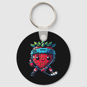 Porte-clés Hockey sur glace à la fraise Mignonne baie Sport A