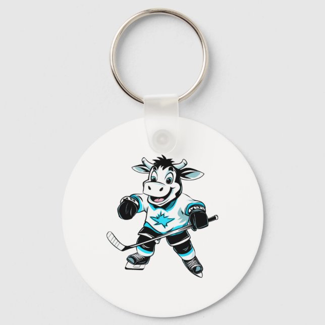 Porte-clés Hockey sur glace de vaches (Recto)