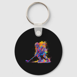 Porte-clés Hockey sur glace et graphique de hockey sur glace