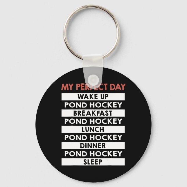 Porte-clés Hockey sur glace Ma journée parfaite Routine quoti (Recto)