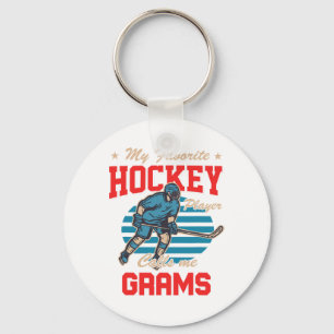 Porte-clés Hockey sur glace Mon joueur de hockey préféré m'ap