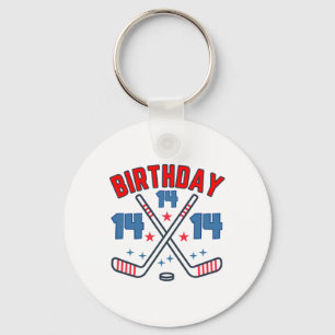 Porte-clés Hockey sur glace Quatorze Anniversaire Garçon 14e
