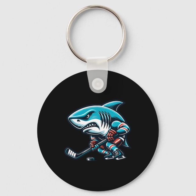 Porte-clés Hockey sur glace requin cool jeu de puissance féro (Recto)
