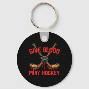 Porte-clés Hockey sur glace Vintage Donner du sang Jouer au h