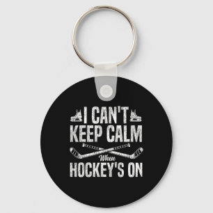Porte-clés Hockey sur glace Vintage Je ne peux pas rester cal