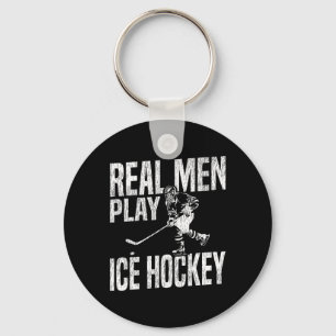 Porte-clés Hockey sur glace Vintage Les vrais hommes jouent a