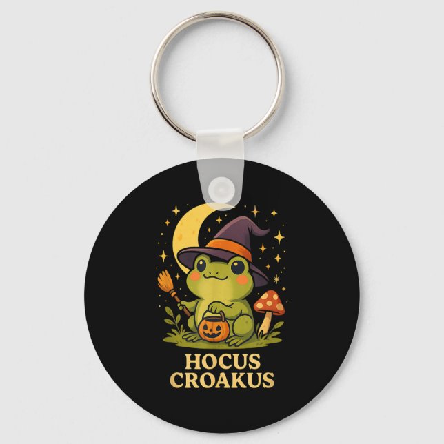 Porte-clés Hocus Croakus Cute Frog Witt Halloween Chemise (Recto)