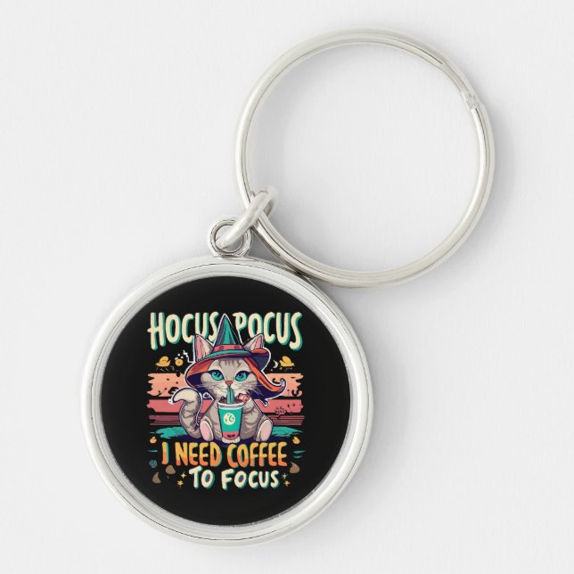 Porte-clés Hocus Focus - J'ai besoin de café pour me concentr (Devant)