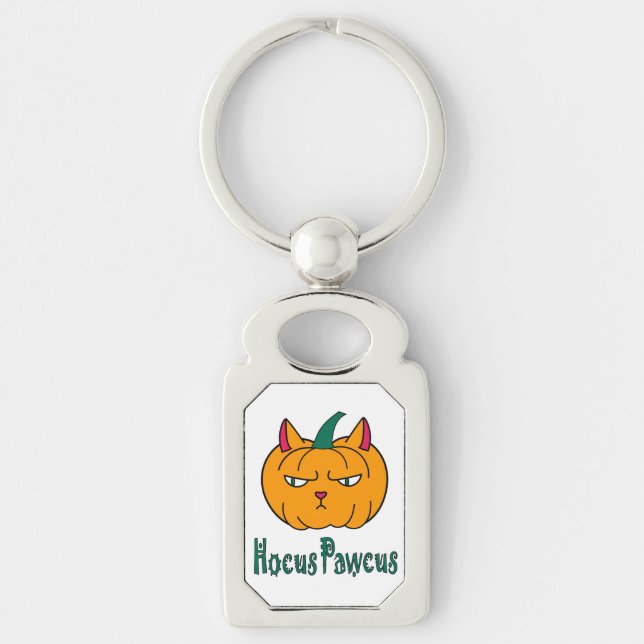 Porte-clés Hocus pawcus Halloween citrouille ginger cat magie (Devant)