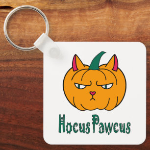 Porte-clés Hocus pawcus Halloween citrouille ginger cat magie