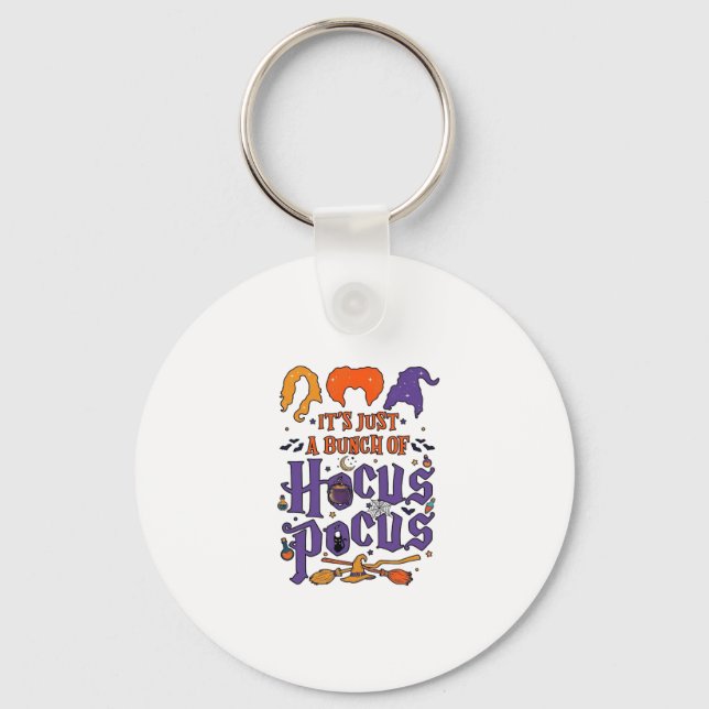 Porte-clés Hocus Pocus Halloween Sorcières Chaudron Balai Cha (Recto)