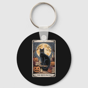 Porte-clés Hocus Pocus Tarot Halloween Chat Citrouille Mystic