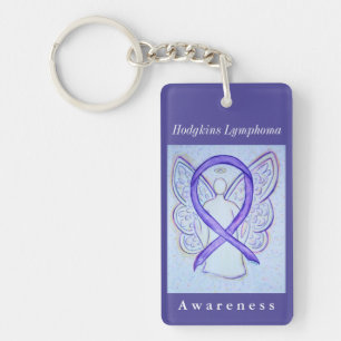 Porte-clés Hodgkins Lymphoma Sensibilisation Ruban Angel Port