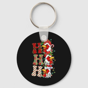 Porte-clés Hohoho Chickens Santa Hat Reindeer Joyeux Noël