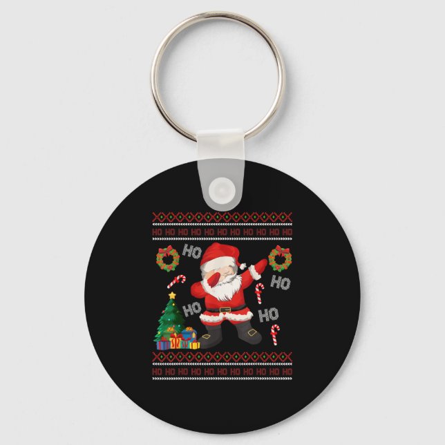 Porte-clés Hohoho Santa Claus Dabbing laids Sweat de Noël (Recto)