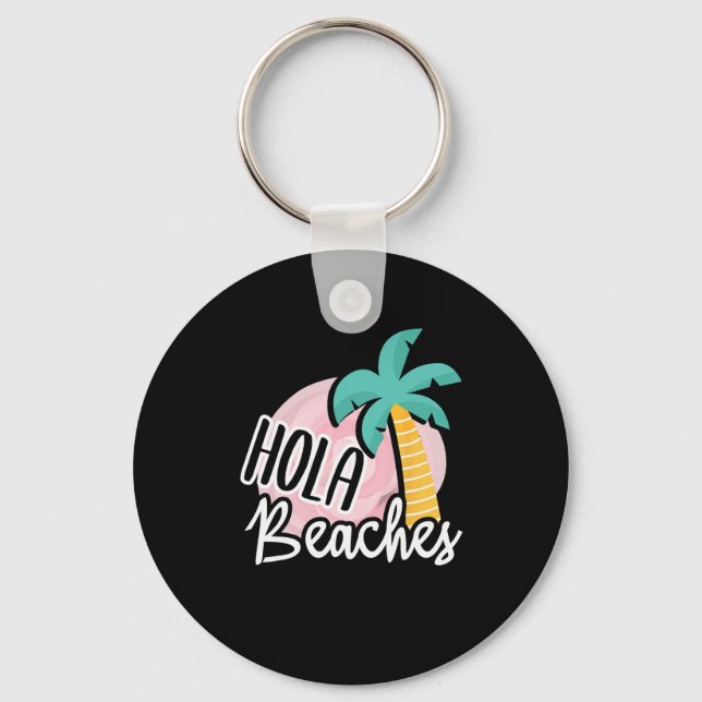 Porte-clés Hola Beaches Palm Tree Beach Vacances été Cadeau (Recto)