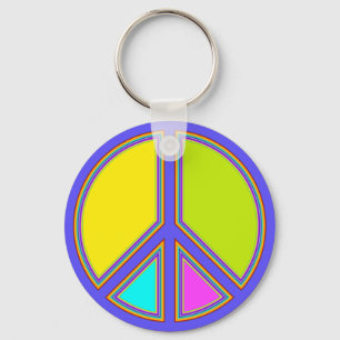Porte-clés holiES - signe de PAIX coloré + vos idées