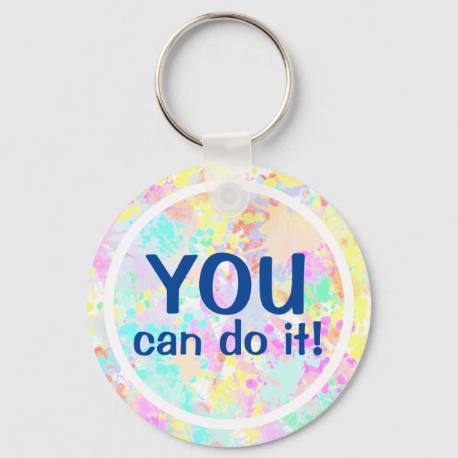 Porte-clés holiES - Splashes pastel motif transparent 1 (Recto)