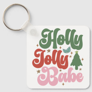 Porte-clés Holly Jolly Babe Retro Vacances de Noël Super