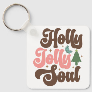 Porte-clés Holly Jolly Soul Retro Vacances de Noël Super