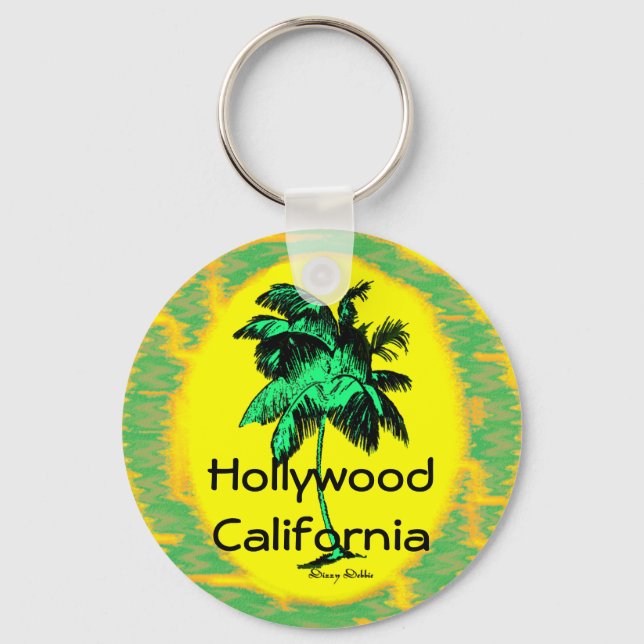 Porte-clés Hollywood CA Palm Tree Porte - clé (Recto)