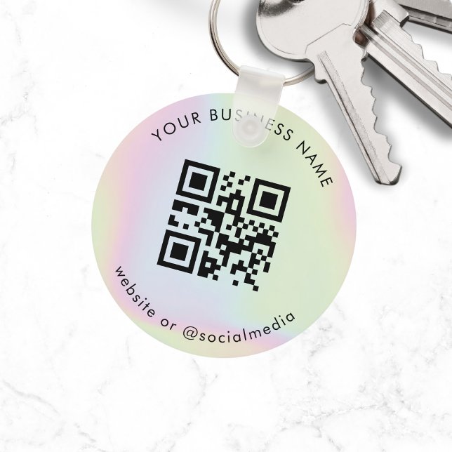 Porte-clés Holographic Custom Business Qr Code Scan Keychain (Créateur téléchargé)