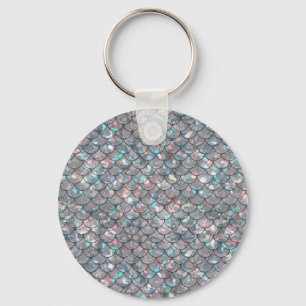 Porte-clés Holographie des échelles de poissons de sirène gri