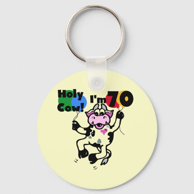 Porte-clés Holy Cow I'm 70 Tshirts and Gifts (Recto)