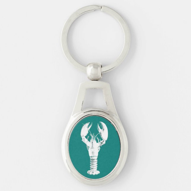 Porte-clés Homard blanc sur Turquoise / Turquoise (Devant)