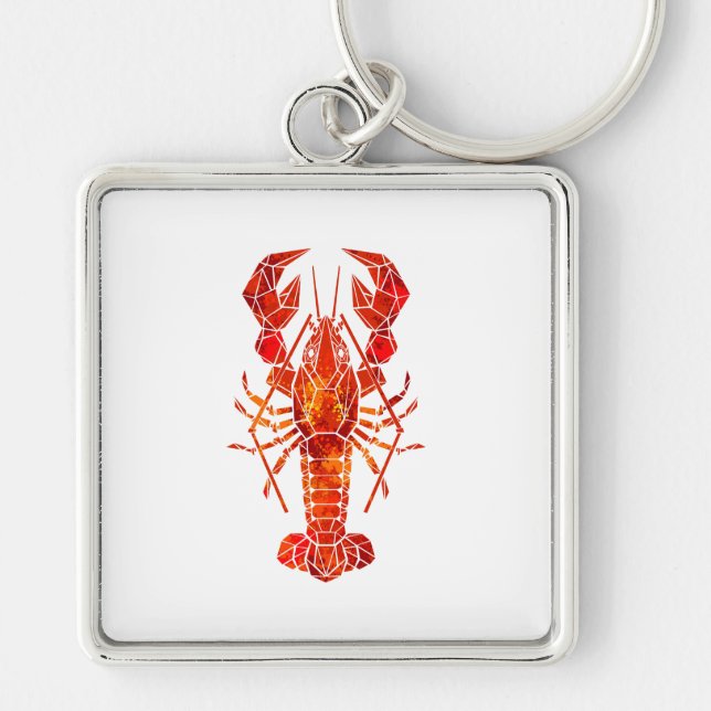 Porte-clés Homard polygonal rouge (Devant)