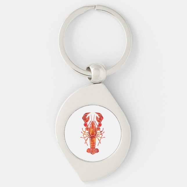 Porte-clés Homard polygonal rouge (Devant)