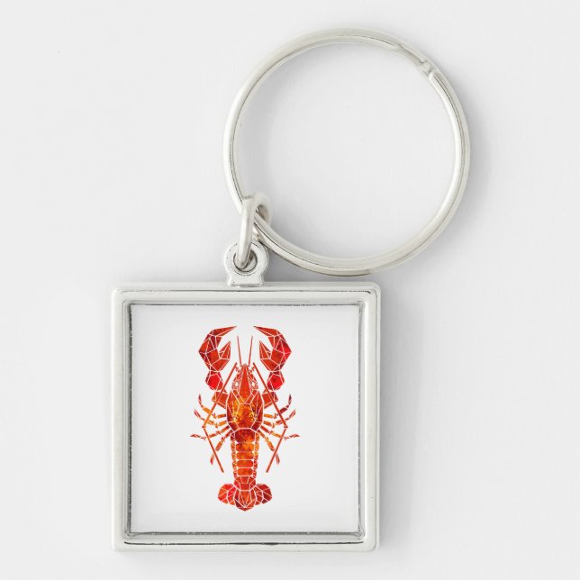 Porte-clés Homard polygonal rouge (Devant)