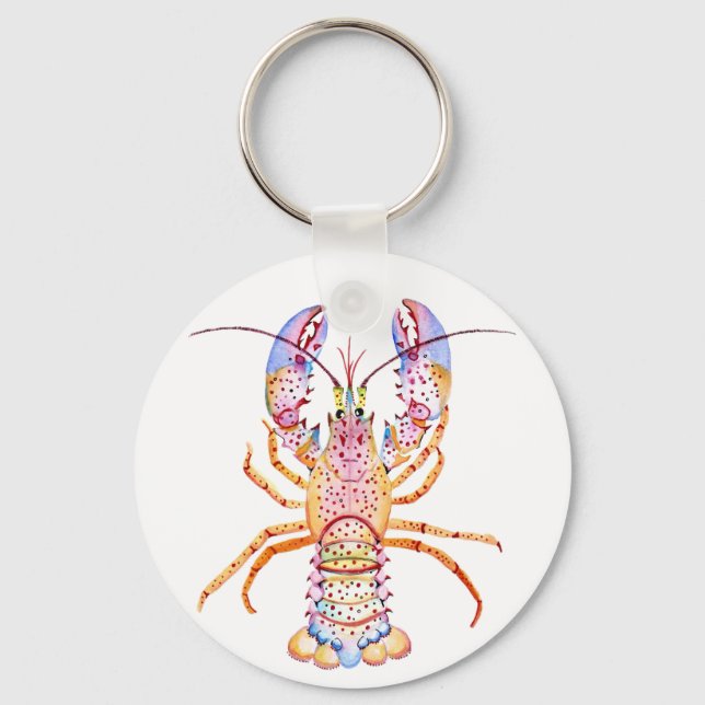 Porte-clés Homard rose et bleu (Recto)