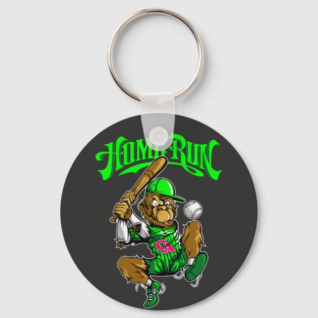 Porte-clés Home Run Monkey Baseball -> Singe de Home Run Base (Recto)