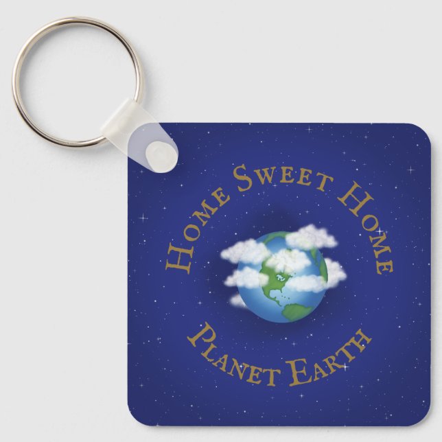 Porte-clés "Home Sweet Home Planet Earth" Whimsical Astronomy (Recto)
