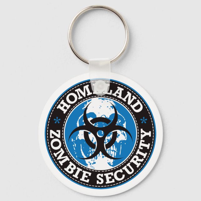 Porte-clés Homeland Zombie Sécurité Crâne - Bleu (Recto)