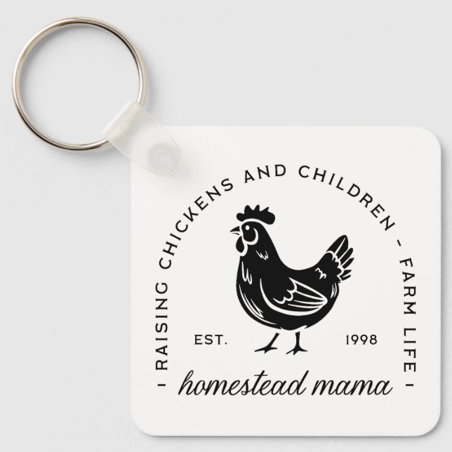 Porte-clés Homesteader poulet mama sahm drôle maman citations (Recto)