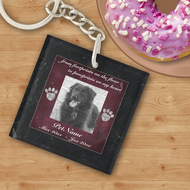 Porte-clés Homet Keepsaké Memorial Hommage Marbre Effet (Pet Keepsake Memorial Tribute Marble Effect Keychain)