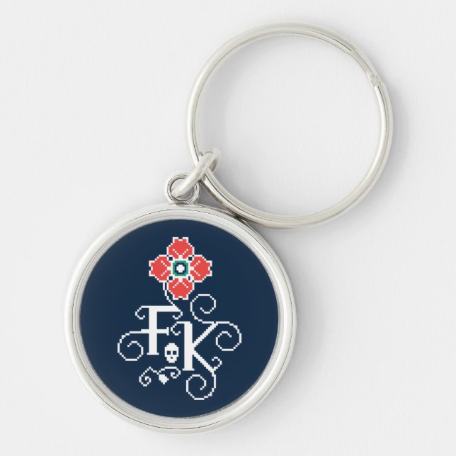 Porte-clés Hommage floral de Frida Kahlo | (Devant)