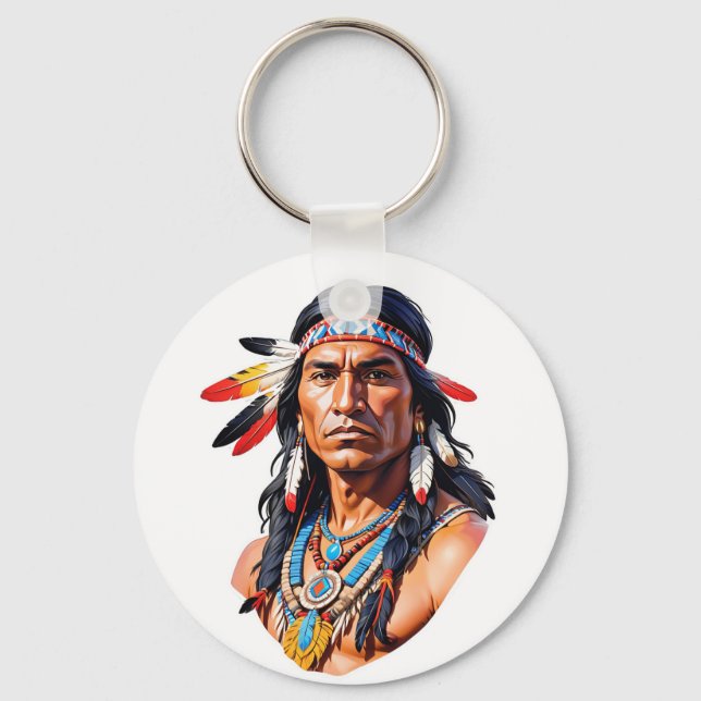 Porte-clés Homme amérindien (Recto)