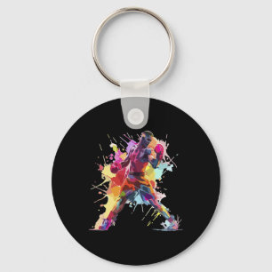 Porte-clés Homme boxeur boxe éclaboussure de peinture kickbox