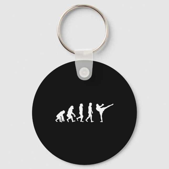 Porte-clés Homme drôle singe gorille évolution karaté boxe Ki (Recto)
