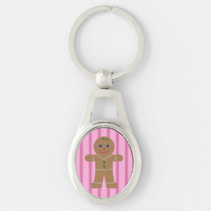 Porte-clés Homme en pain d'épices rose mignon et chic