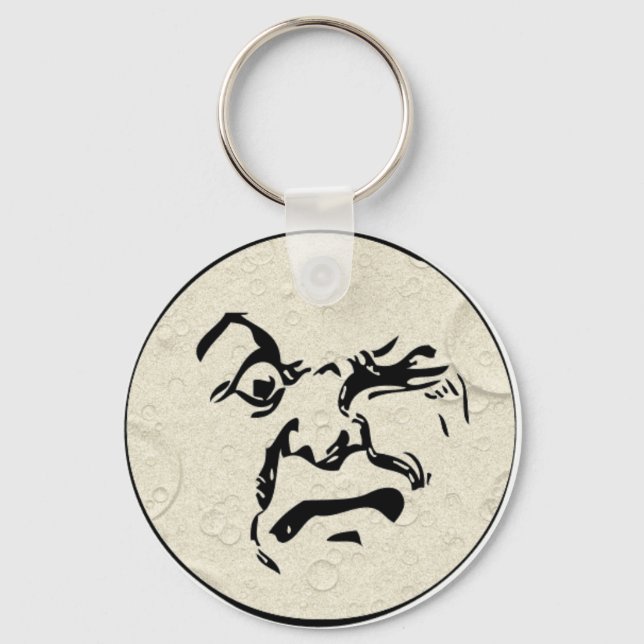 Porte-clés Homme fâché dans le visage de lune (Recto)
