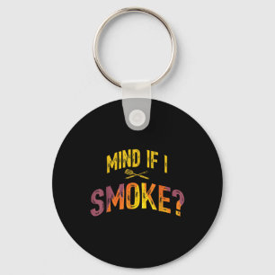 Porte-clés Hommes Drôle Papa Aime Barbecue Mind Si Je Fume Gr